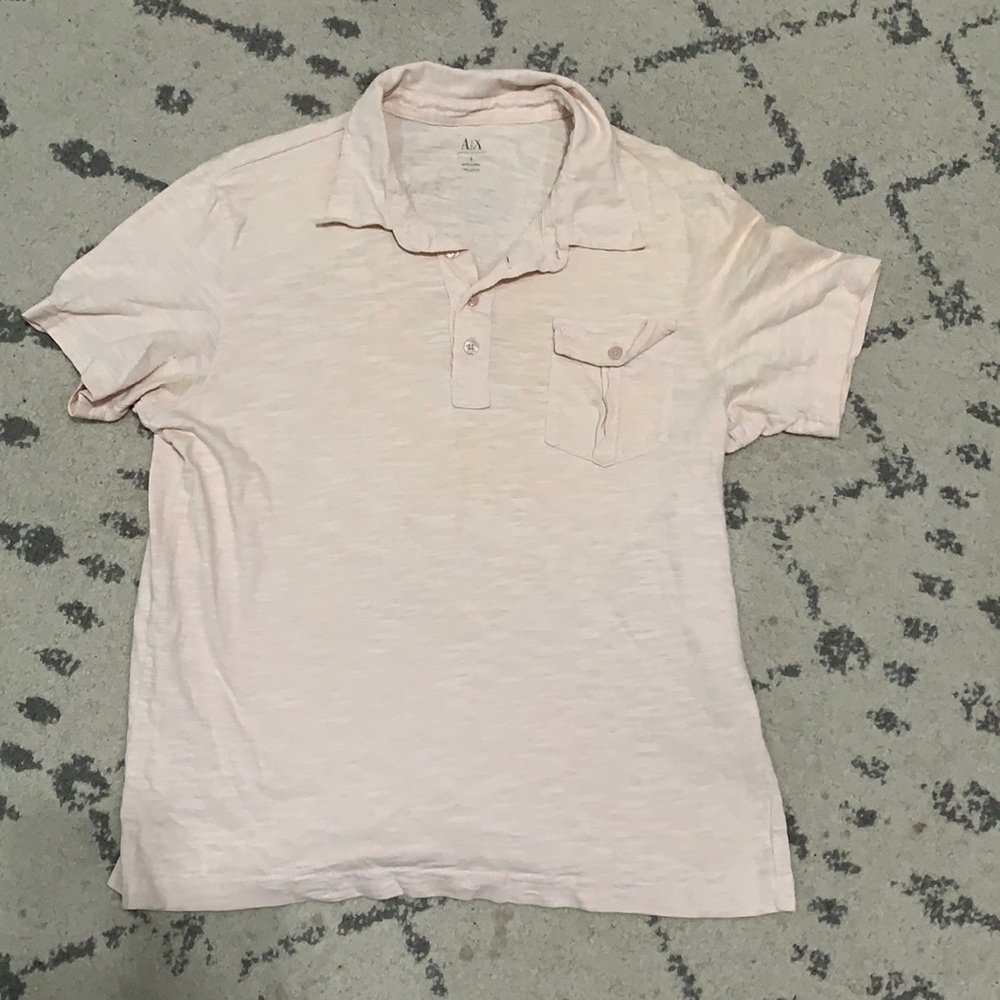 Men’s Armani exchange polo shirt, light pink